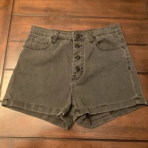 High waisted button front shorts Sz large 28-30